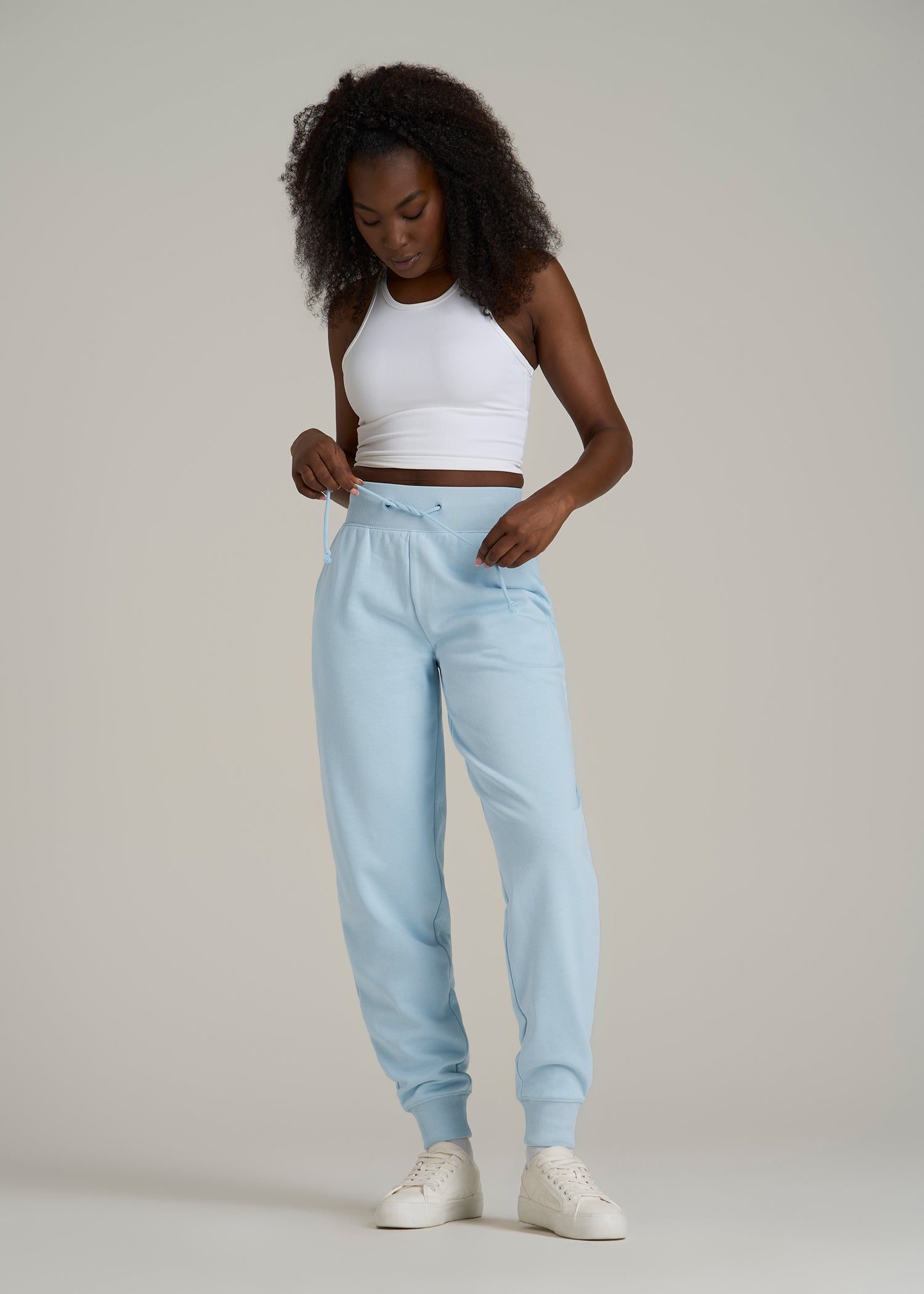 A.T. Basics Athletic Joggers for Tall Women in Ice Blue