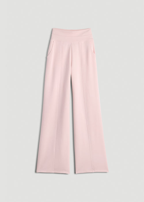 Soft Motion Wide Leg Ultra High Rise Pant for Tall Women in Barely Pink