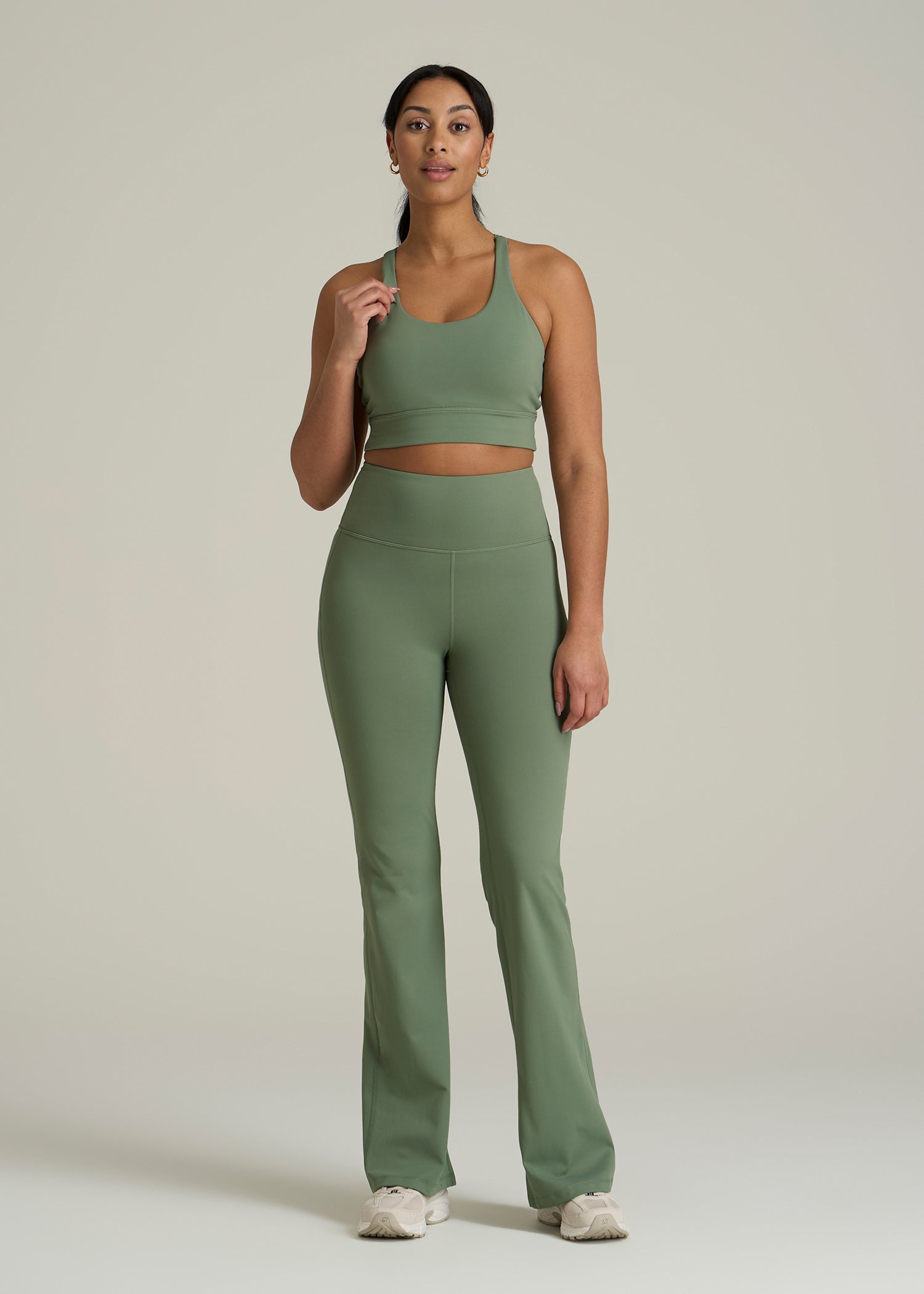 Women's Balance Crisscross Sports Bra for Tall Women in Dark Seagrass