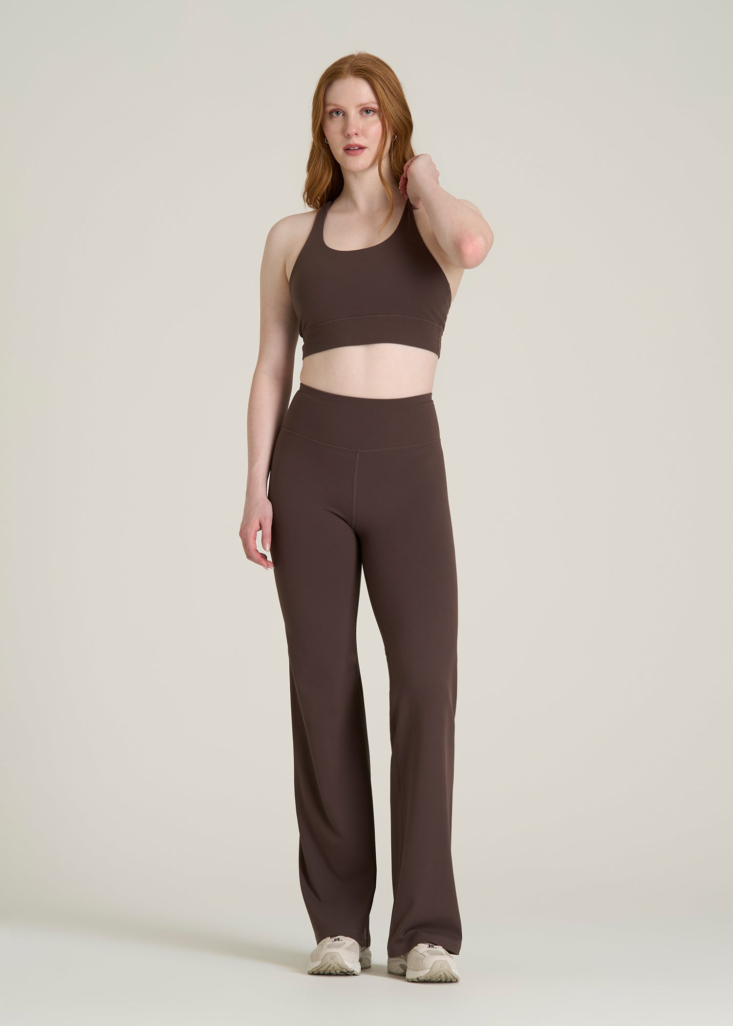 Balance Crisscross Sports Bra for Tall Women in Espresso
