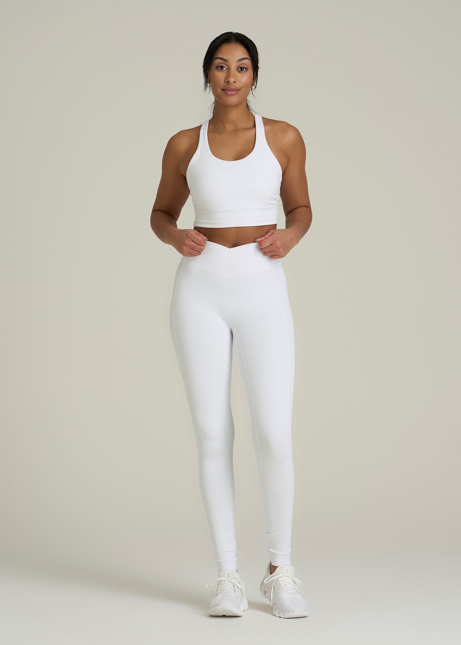 Balance Cross Over Leggings for Tall Women in White