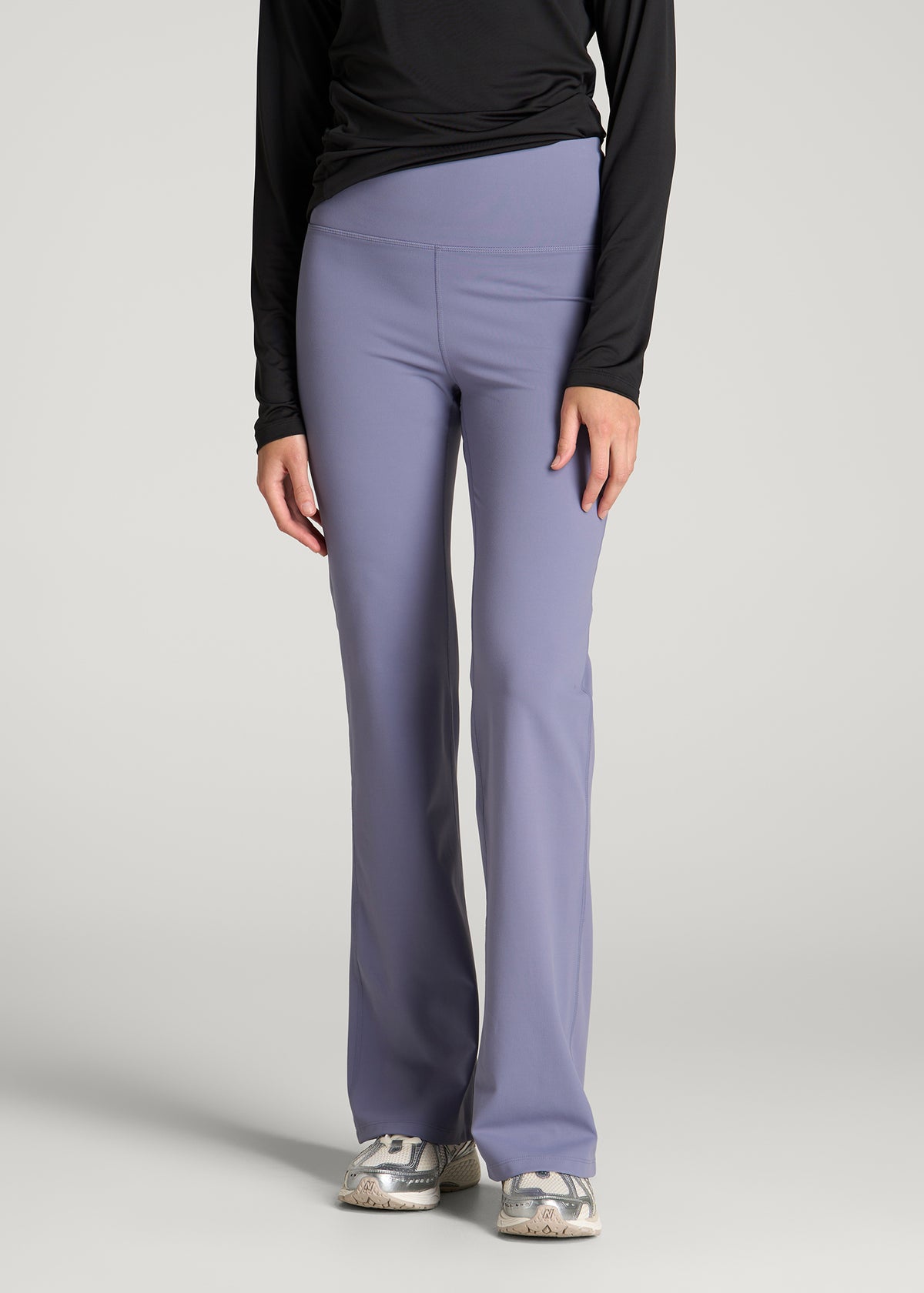 Balance Flare Yoga Pants for Tall Women in Blue Granite