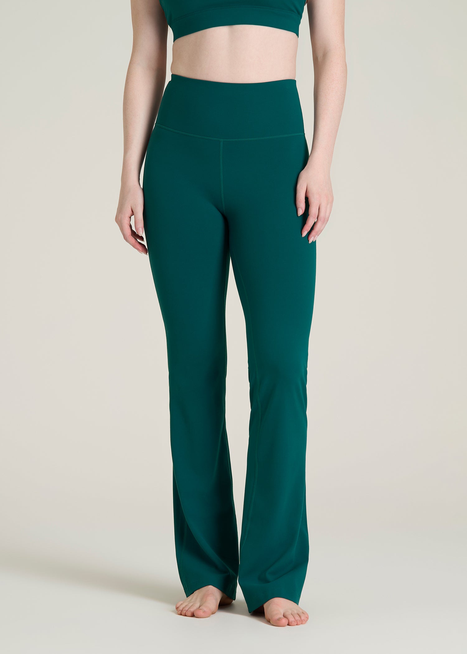 Balance Flare Yoga Pants for Tall Women in Deep Teal