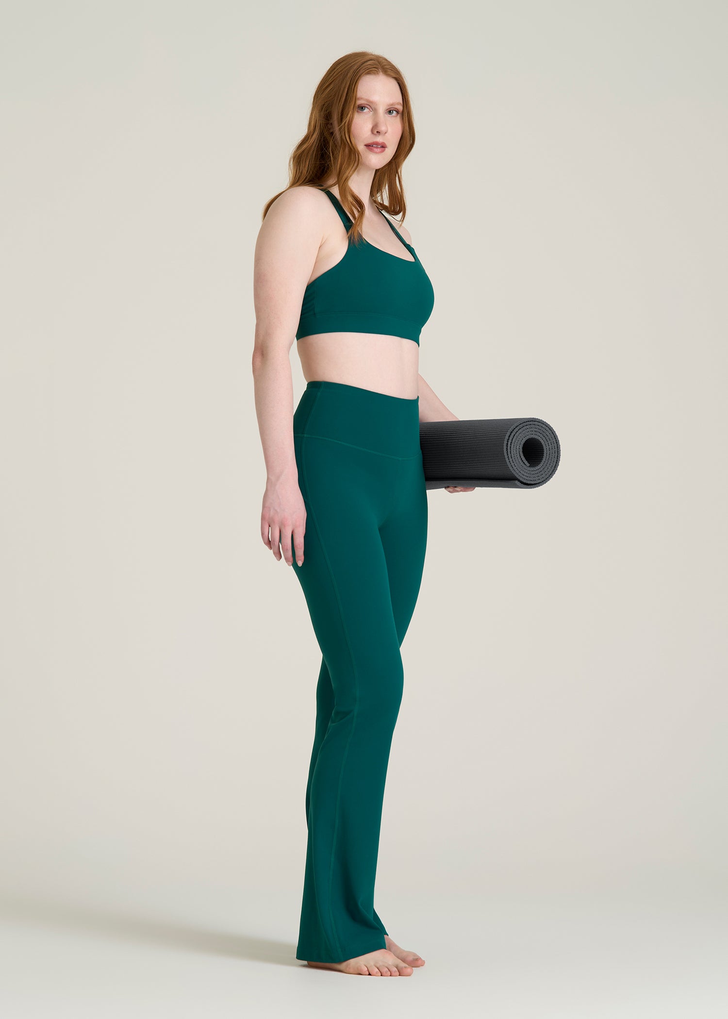Balance Flare Yoga Pants for Tall Women in Deep Teal