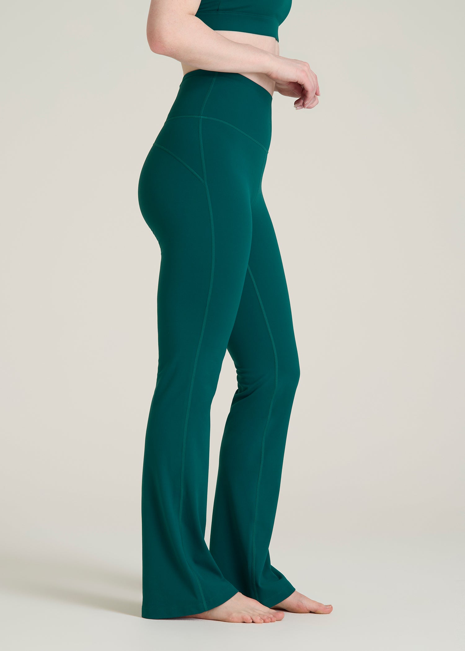 Balance Flare Yoga Pants for Tall Women in Deep Teal