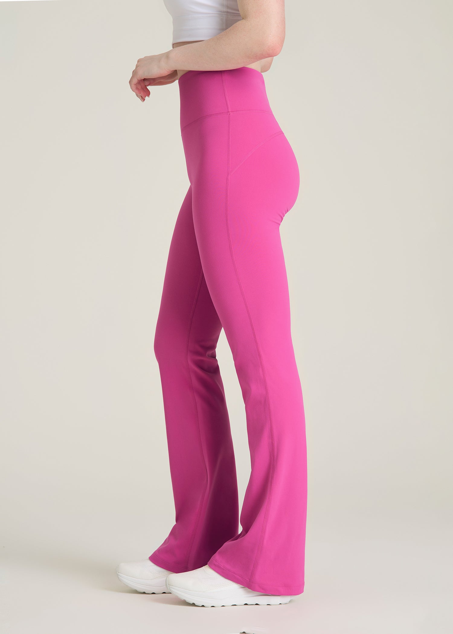 Balance Flare Yoga Pants for Tall Women in Magenta