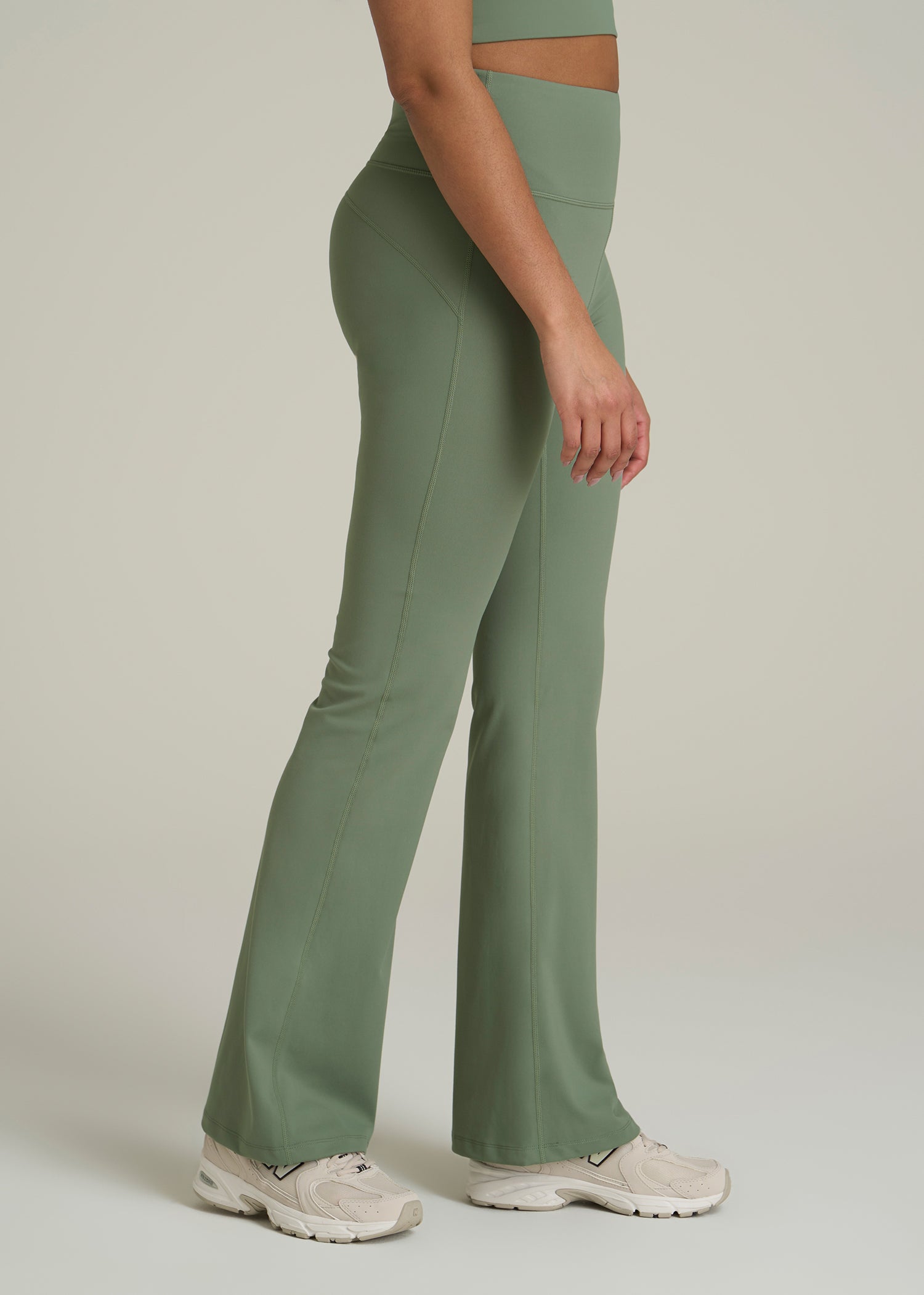 Balance Flare Yoga Pants for Tall Women in Dark Seagrass