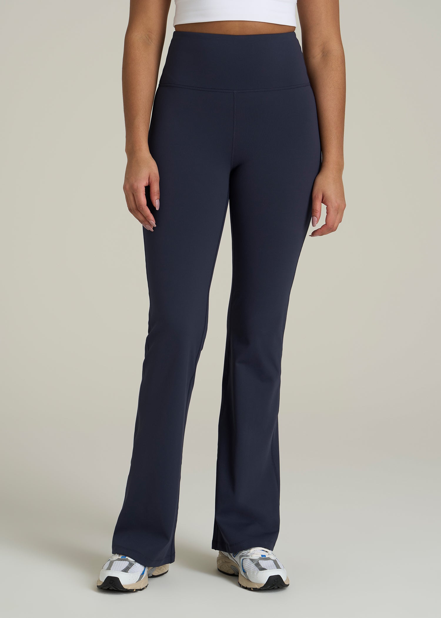 Balance Flare Yoga Pants for Tall Women in Evening Blue