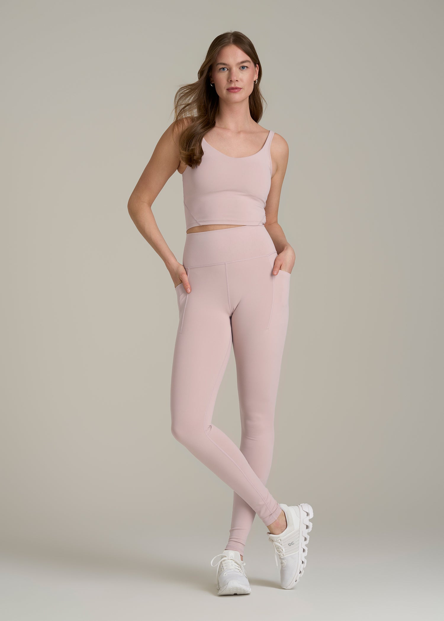 Balance Cinched Back Pocket Legging for Tall Women in Desert Rose