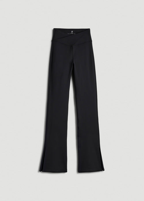 Balance Split Flare Pants for Tall Women in Black