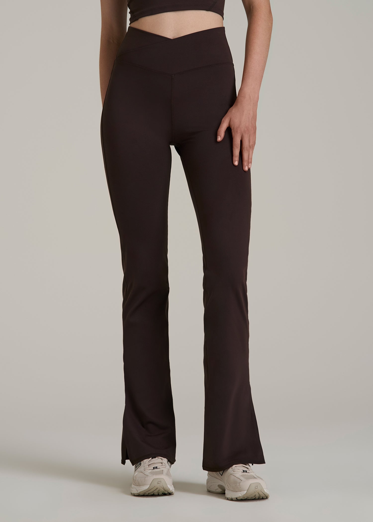 Balance Split Flare Pants for Tall Women in Espresso
