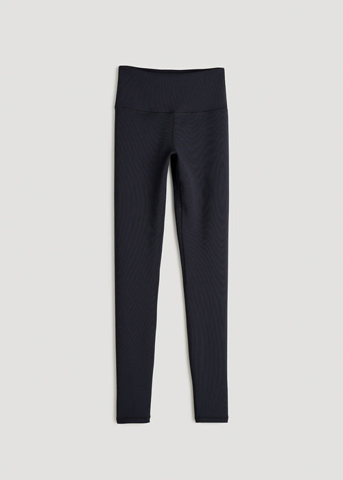 Balance High-Rise Leggings for Tall Women in Ribbed Black