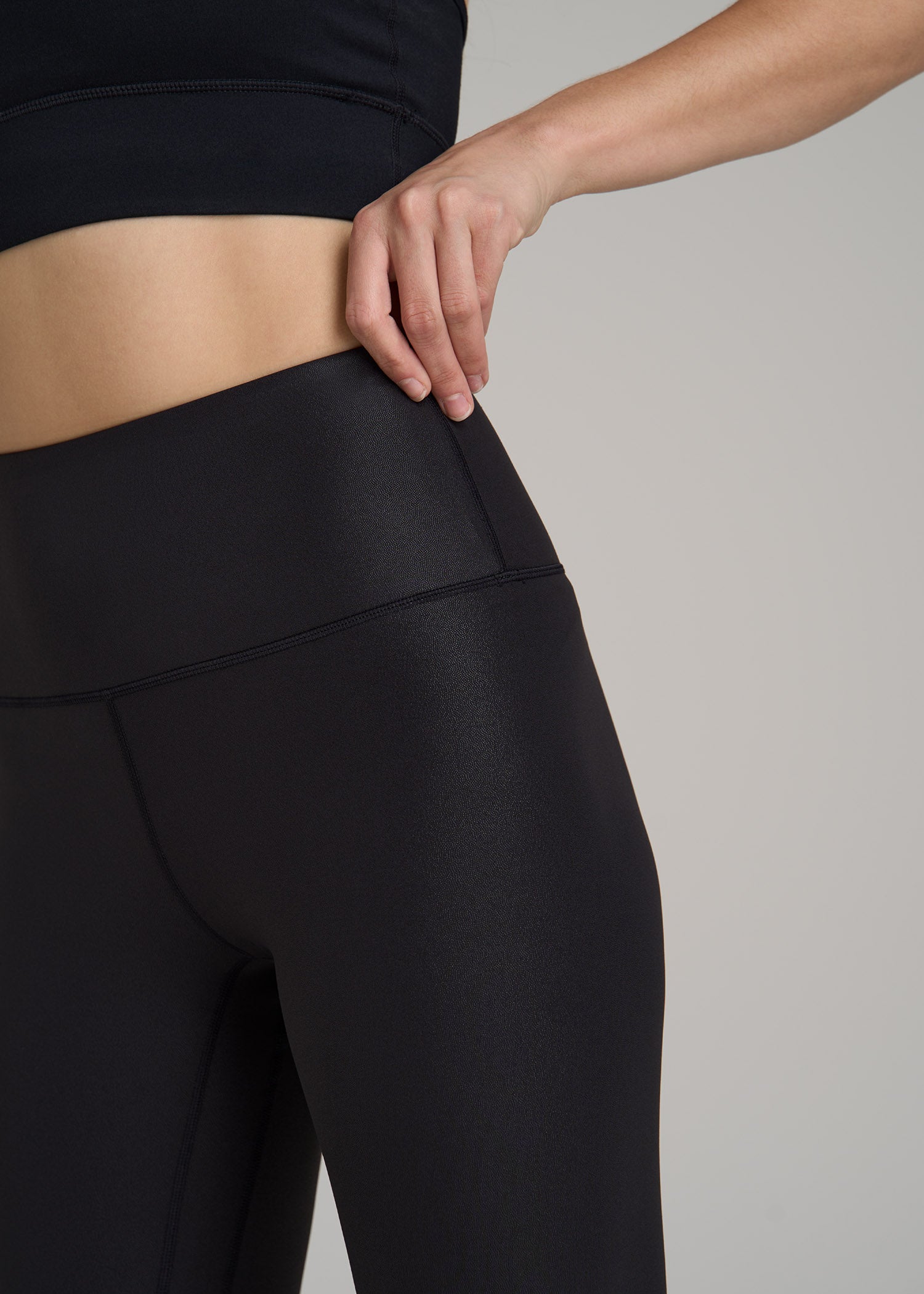Balance High-Rise Leggings for Tall Women in Black Shine
