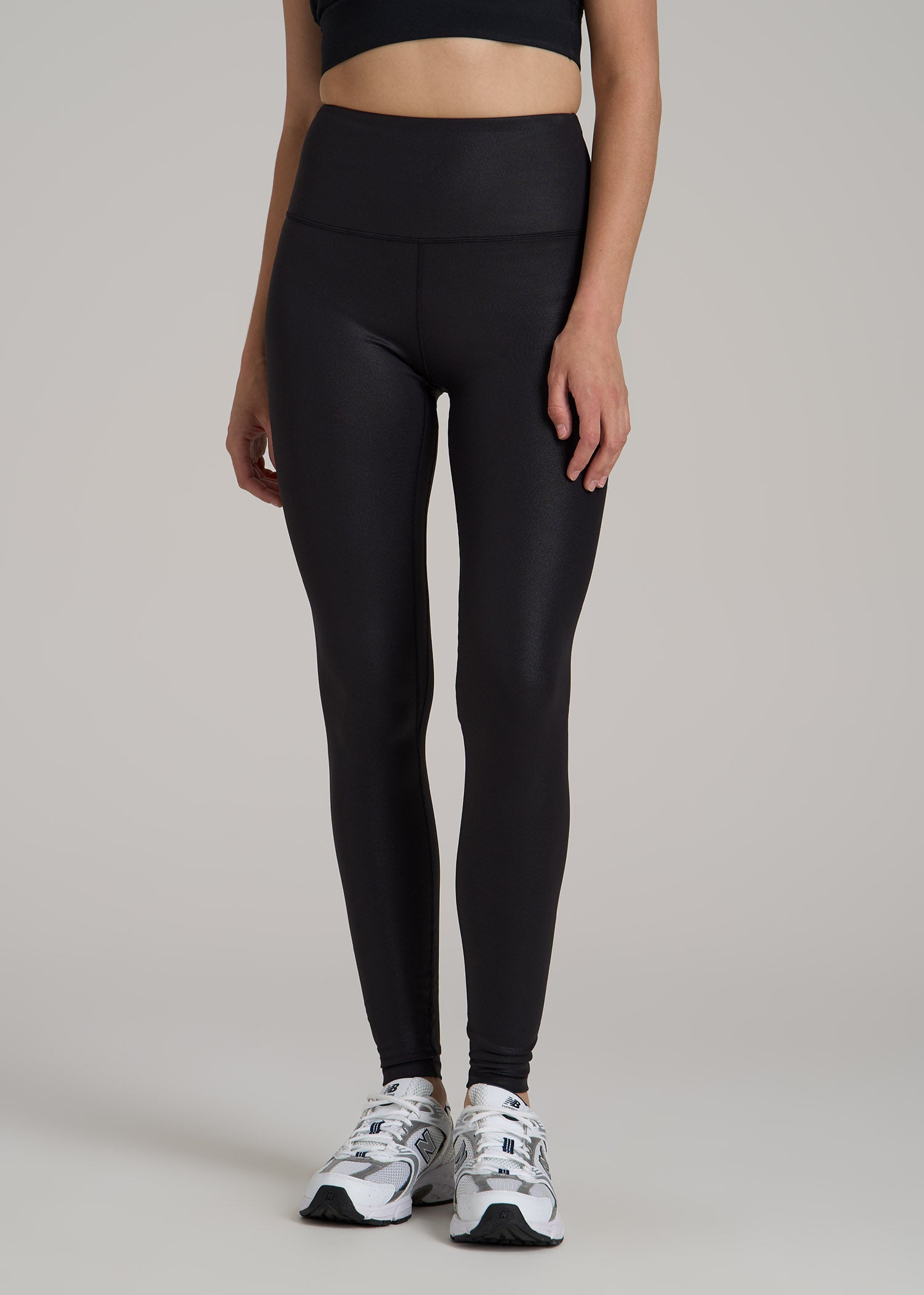 Balance High-Rise Leggings for Tall Women in Black Shine