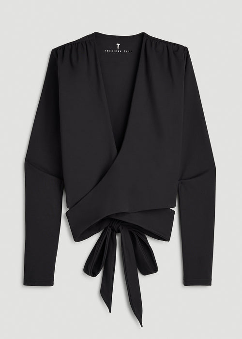 Balance Wrap Top for Tall Women in Black