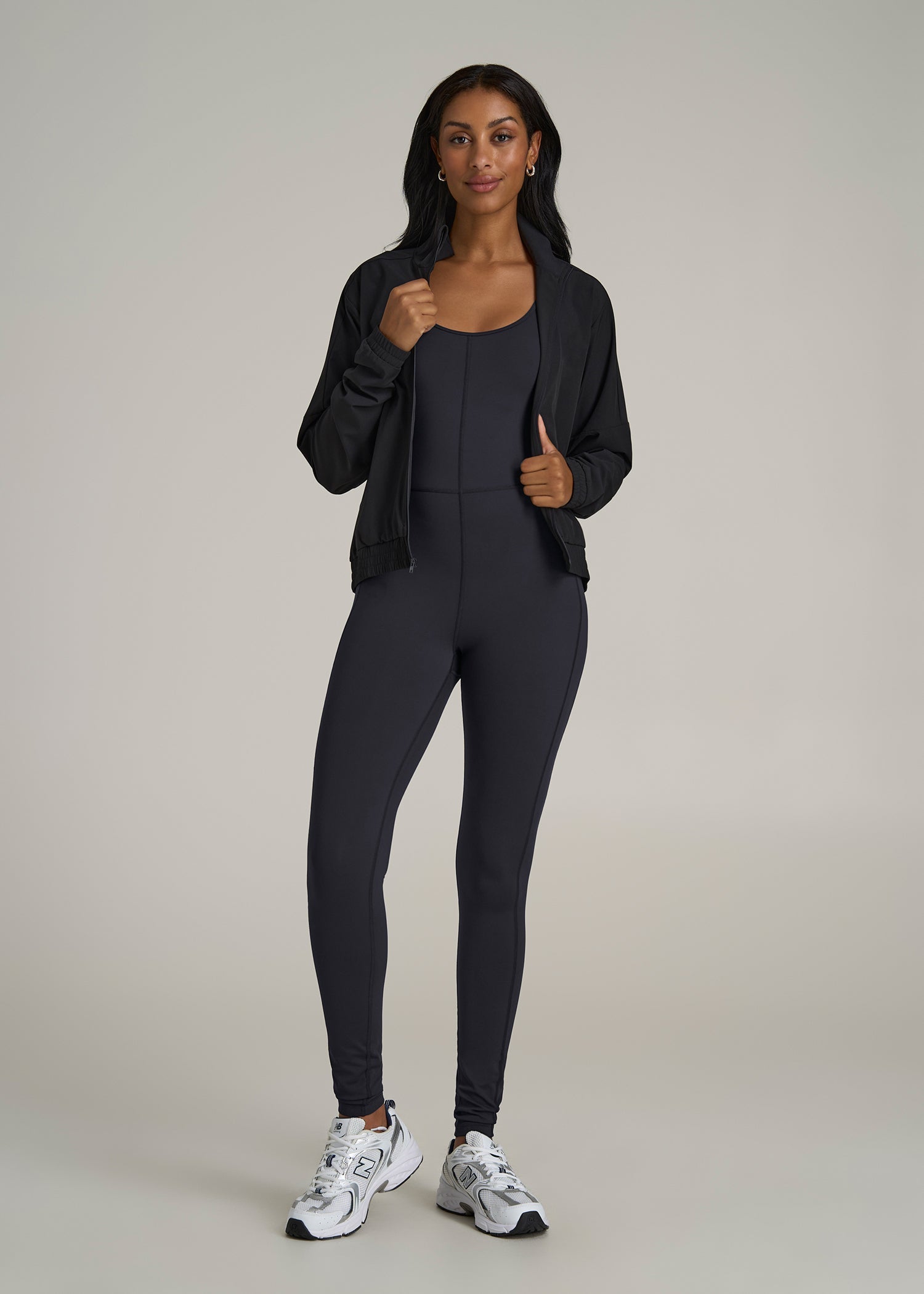 Balance Scoop Neck Jumpsuit for Tall Women in Black
