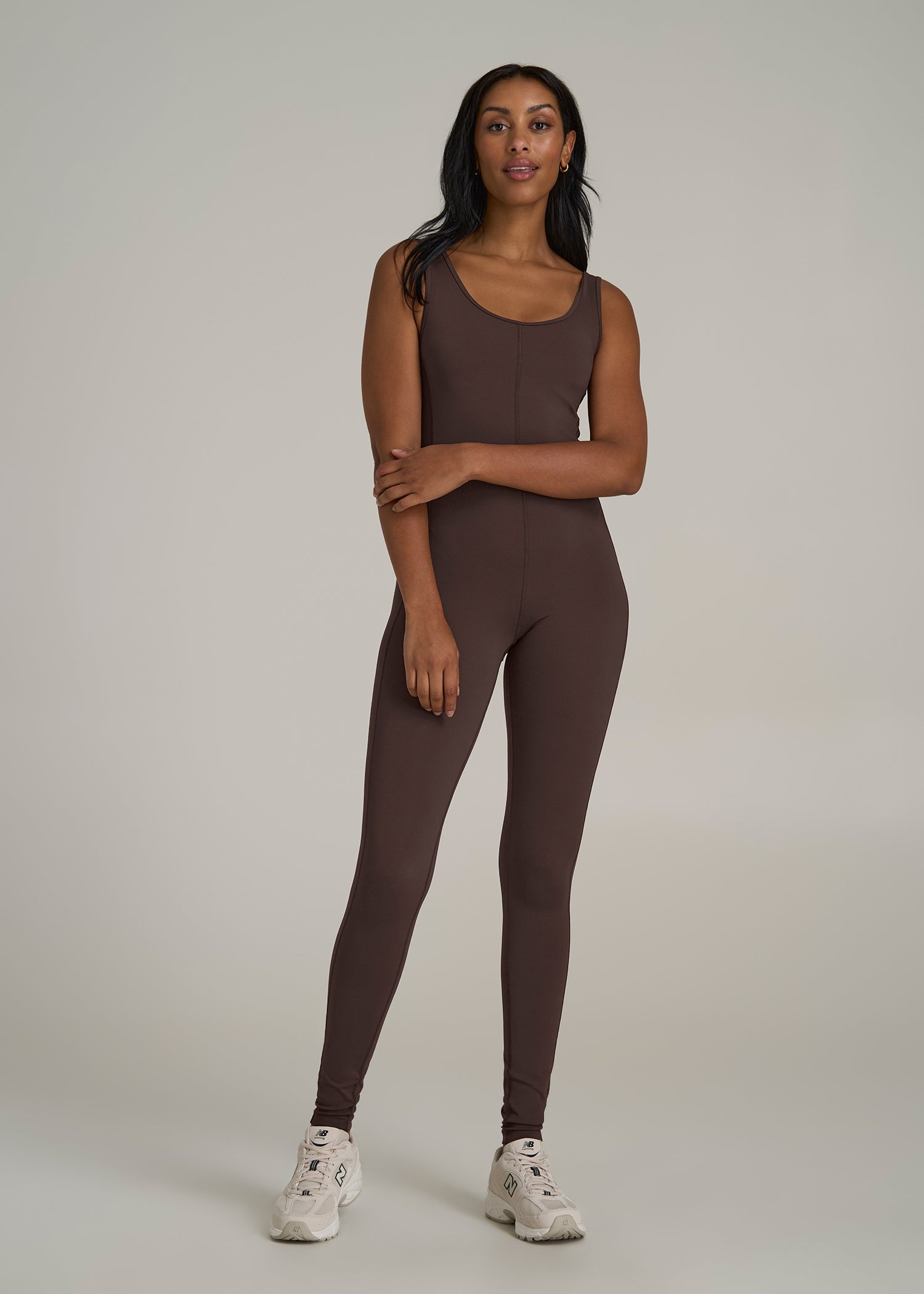 Balance Scoop Neck Jumpsuit for Tall Women in Espresso