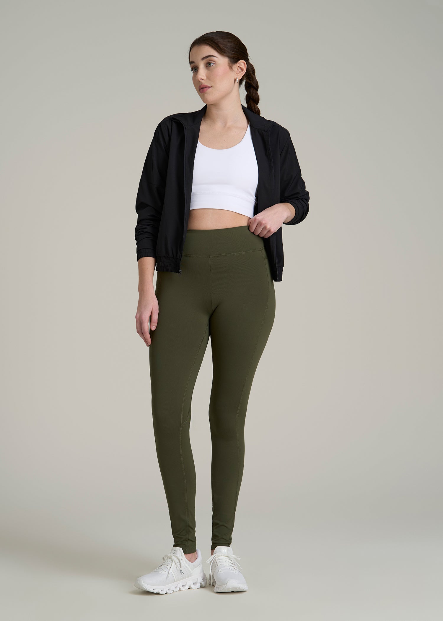 Bella Outer-Pocket Leggings for Tall Women in Forest Night