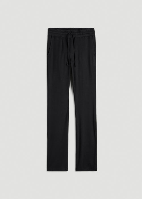 Open-Bottom Cozy PJ Lounge Pants for Tall Women in Black