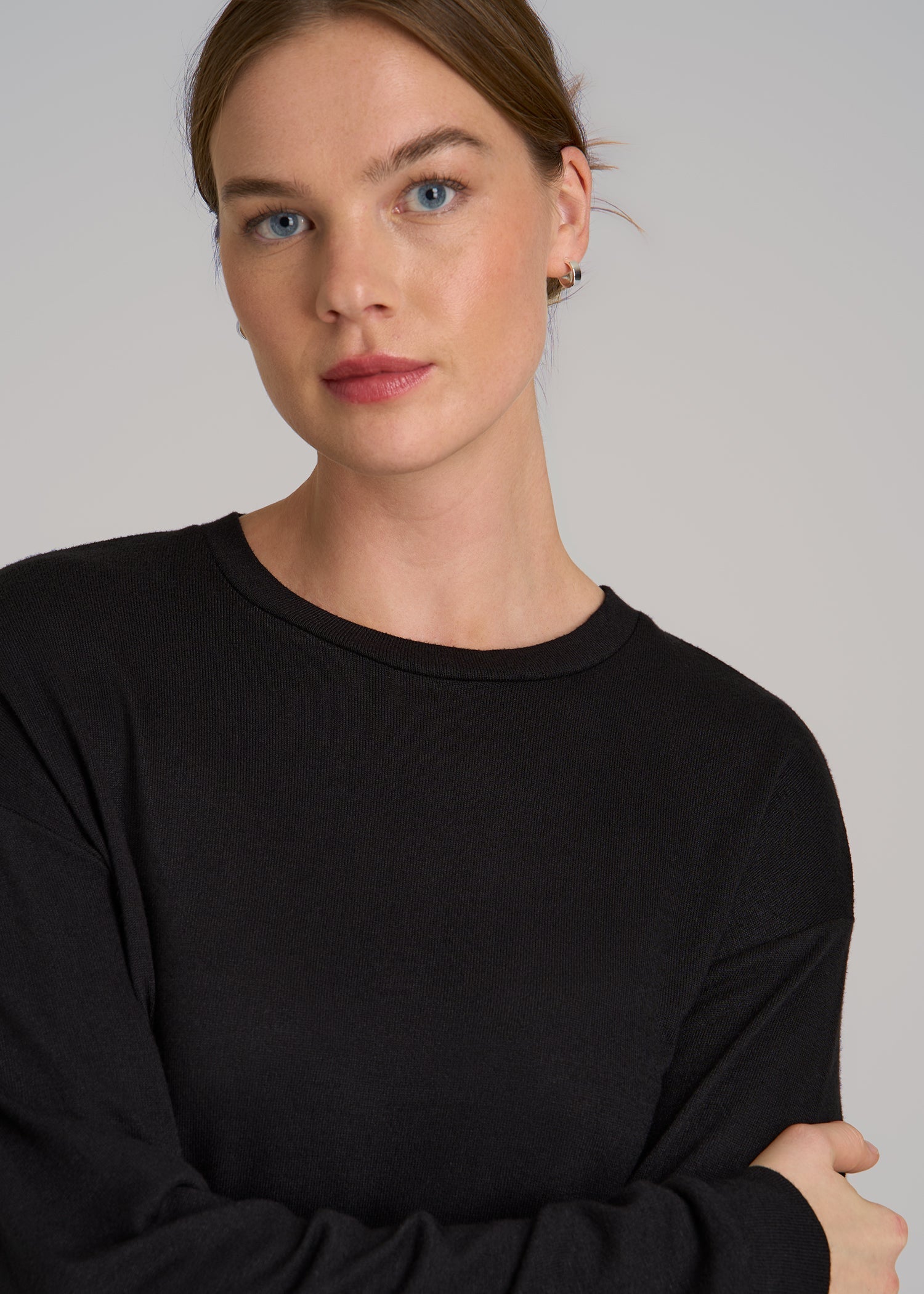 Cozy Lounge Crewneck for Tall Women in Black