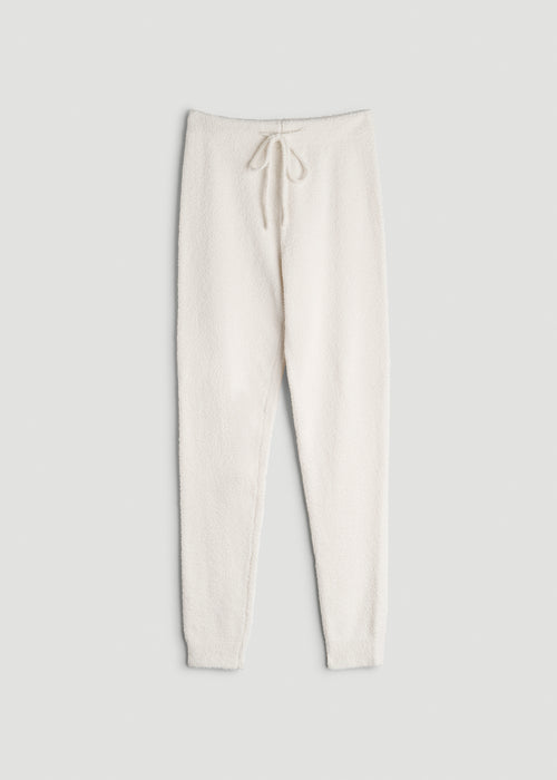 Chenille Leggings for Tall Women in White Alyssum