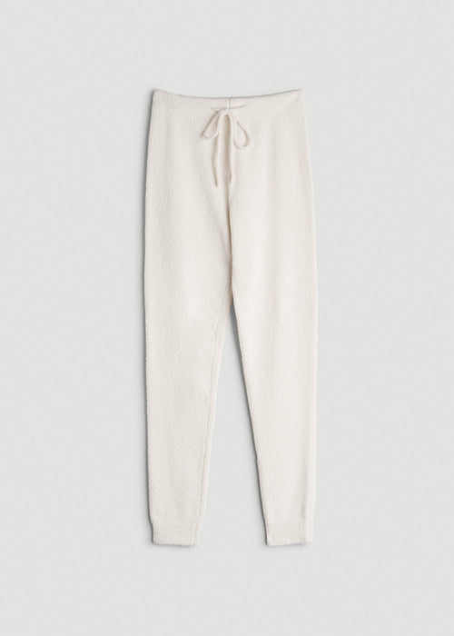 Chenille Leggings for Tall Women in White Alyssum