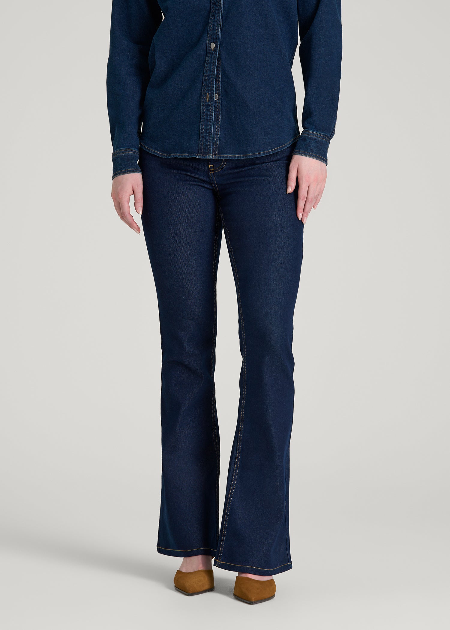 Chloe High Rise Flare Jeans for Tall Women in Deep Indigo Wash 28 / 35 / Deep Indigo Wash Chloe High Rise Flare Jeans for Tall Women in Deep Indigo Wash 28 / 35 / Deep Indigo Wash