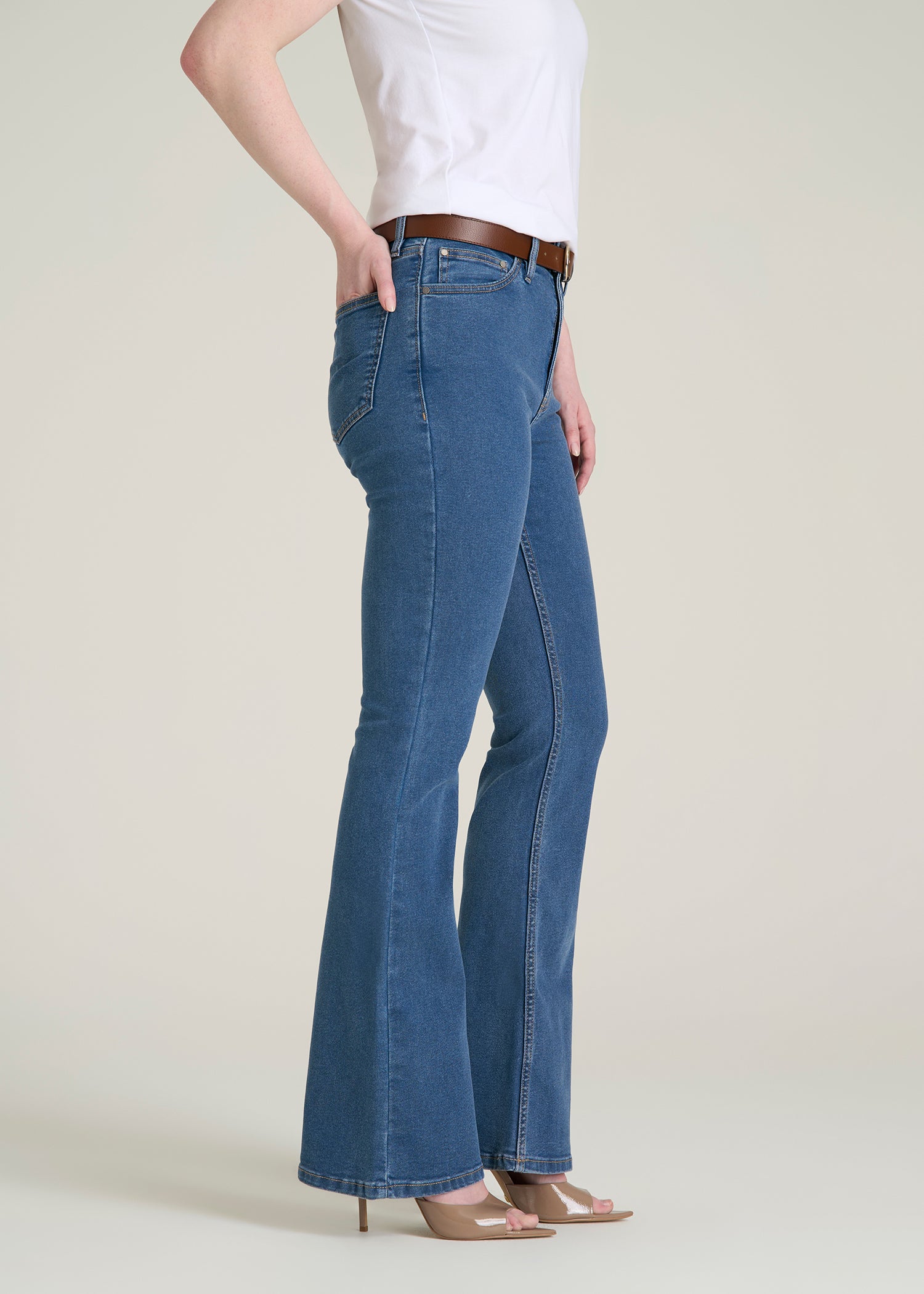 Chloe High Rise Flare Jeans for Tall Women in New Colorado Blue