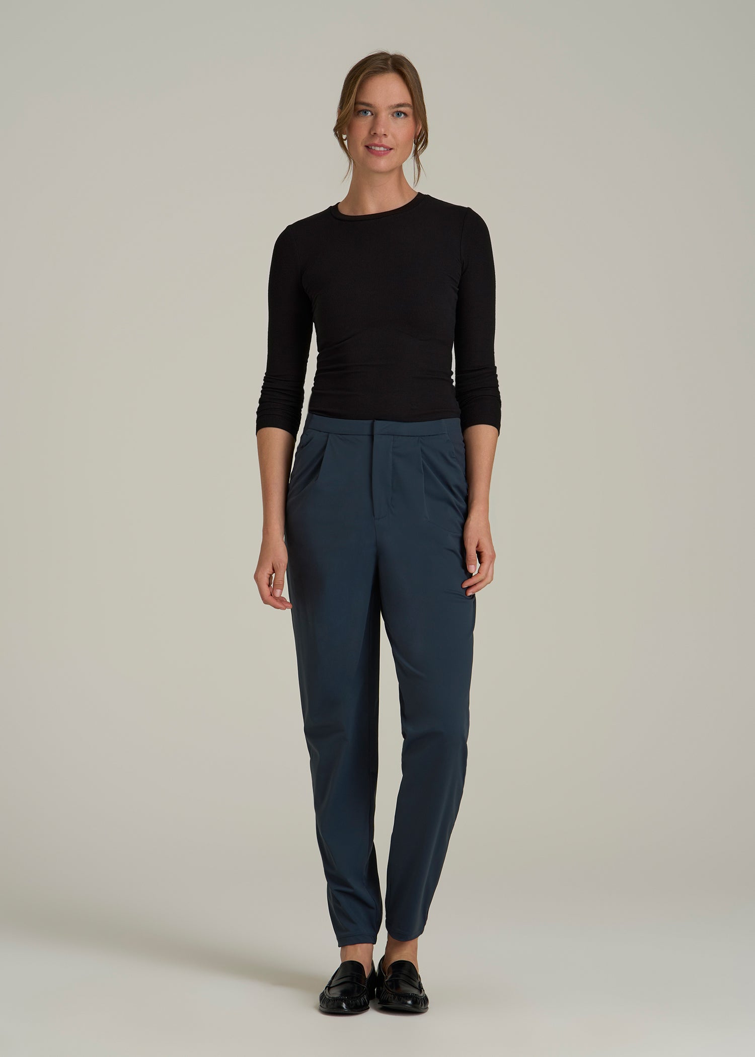 Commuter Pleated Jogger Pant in for Tall Women Navy