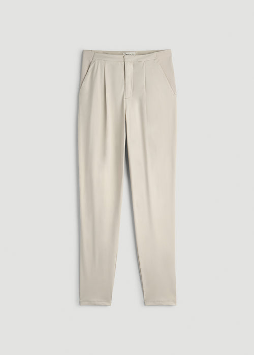 Commuter Pleated Jogger Pant for Tall Women in Stone