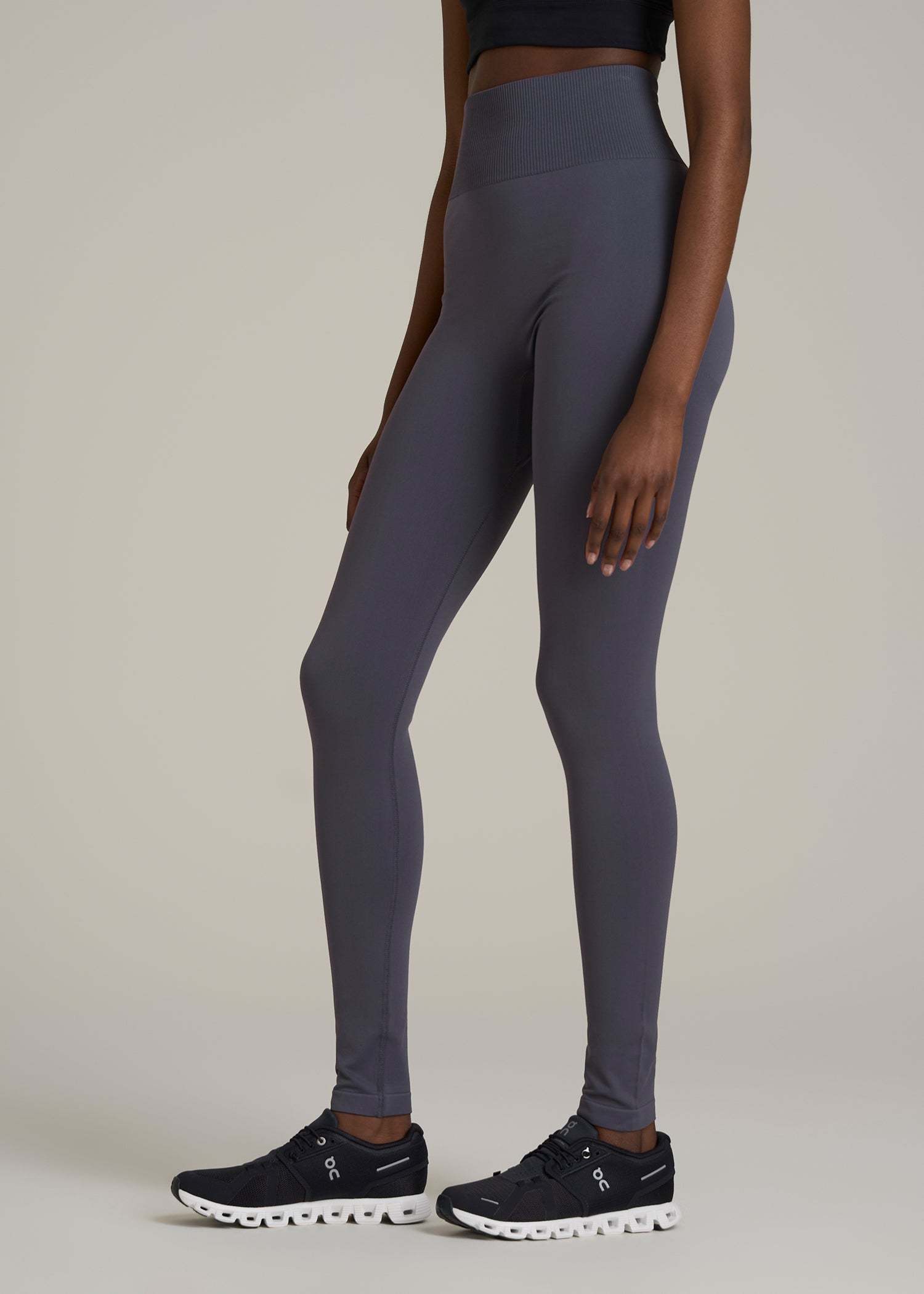 Compression Training Leggings for Tall Women in Periscope Grey