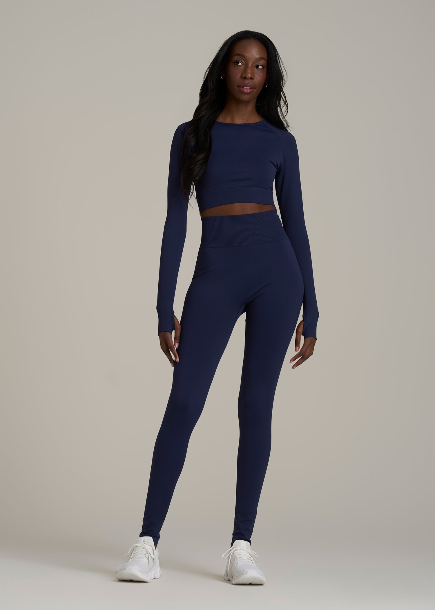 Compression Training Leggings for Tall Women in Regal Blue