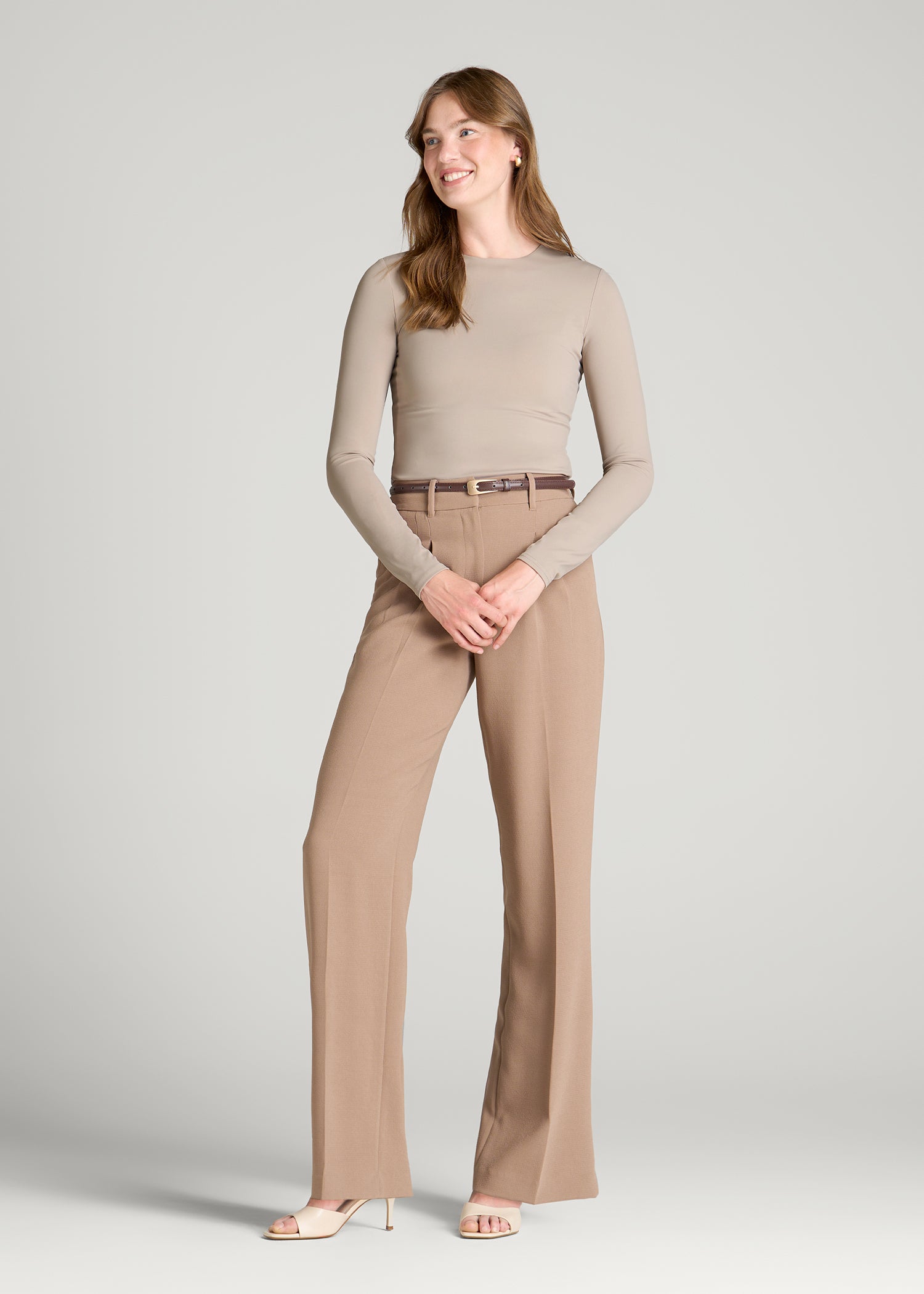 Contour Jersey Long Sleeve Crewneck for Tall Women in Moon Rock