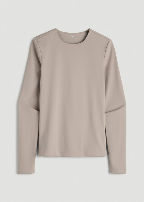 Contour Jersey Long Sleeve Crewneck for Tall Women in Moon Rock