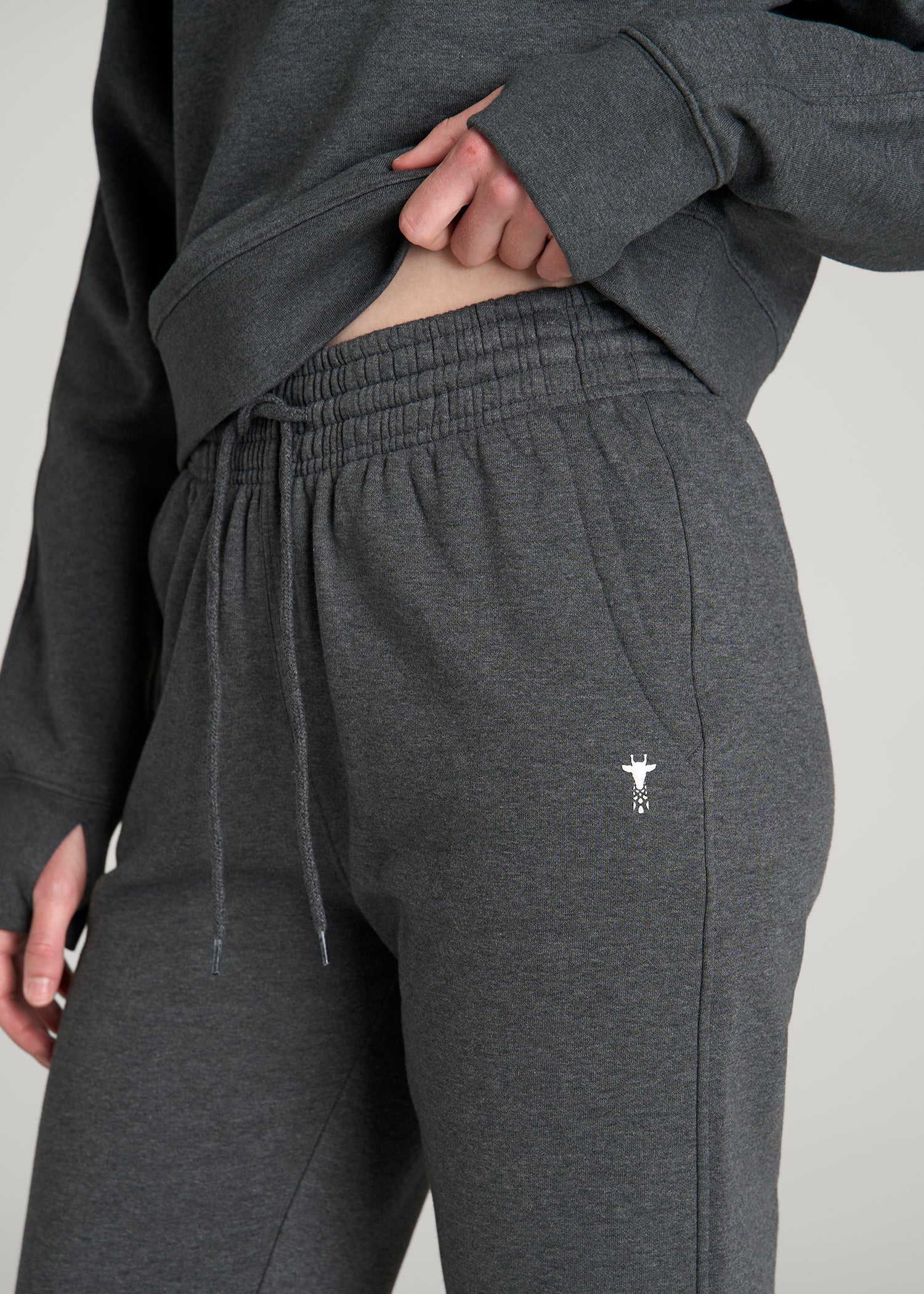 Core Motion Slim Fit Sweatpants for Tall Women in Charcoal Mix