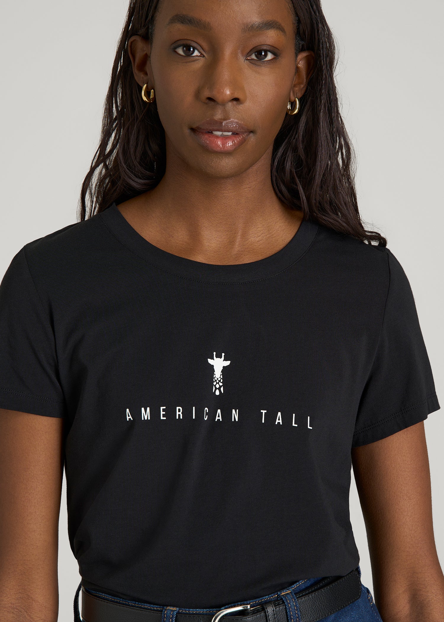 Regular Corporate Logo Tee for Women in Black