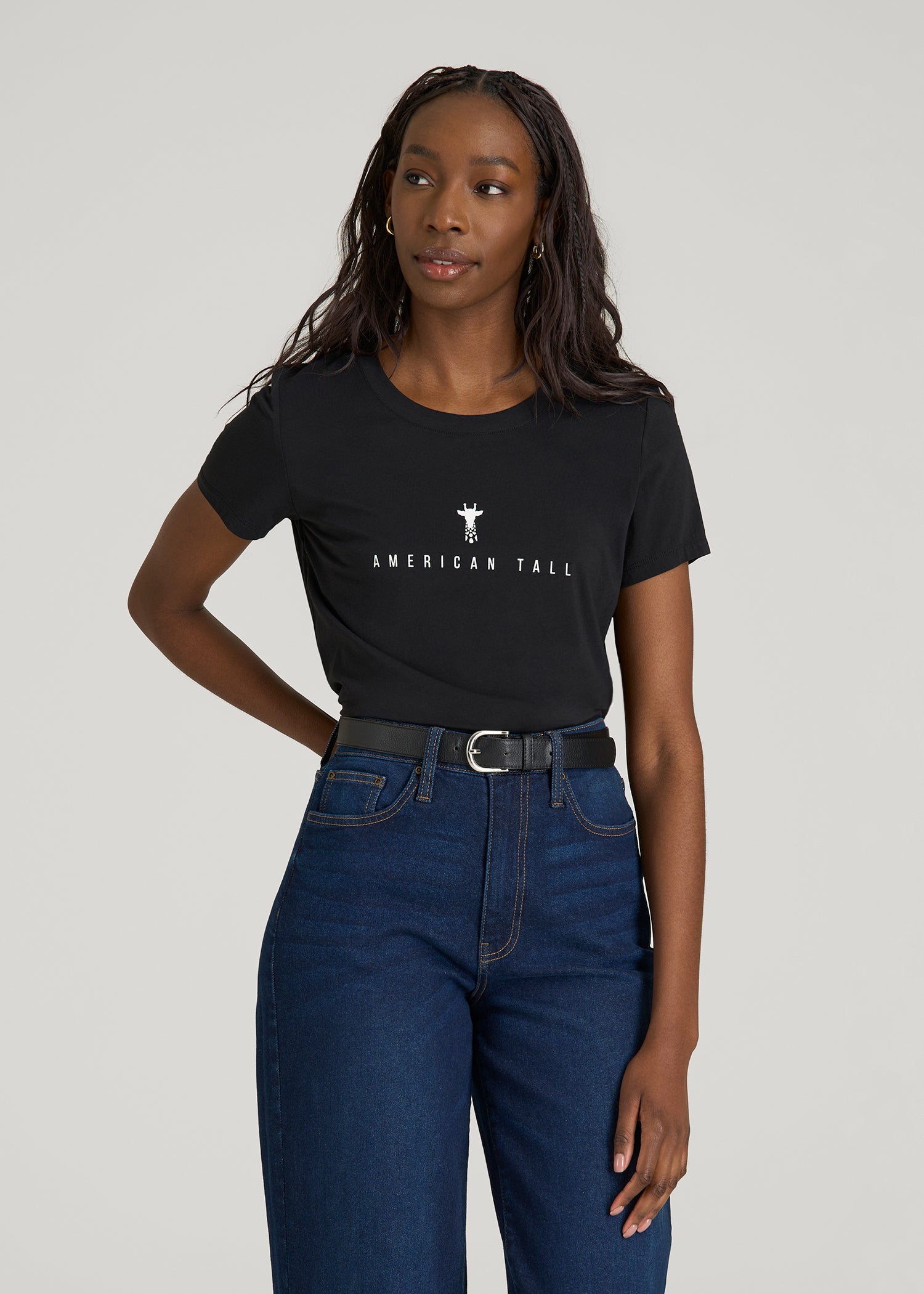 Regular Corporate Logo Tee for Women in Black