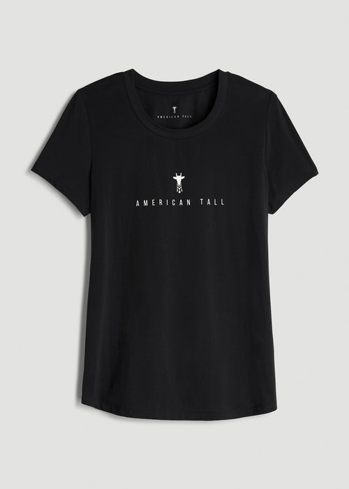 Logo Tee for Tall Women in Black