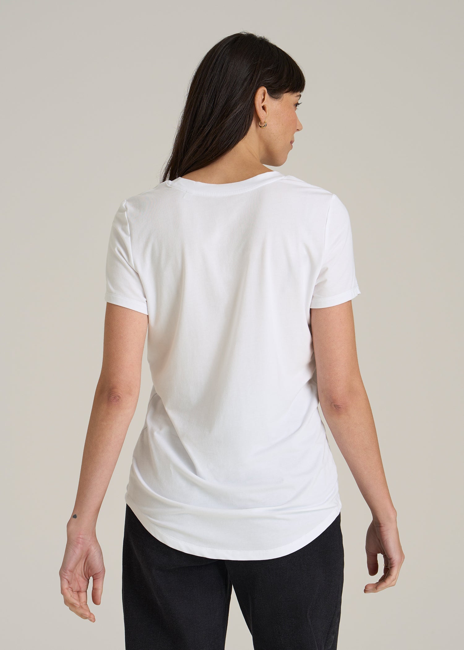 Logo Tee for Tall Women in White