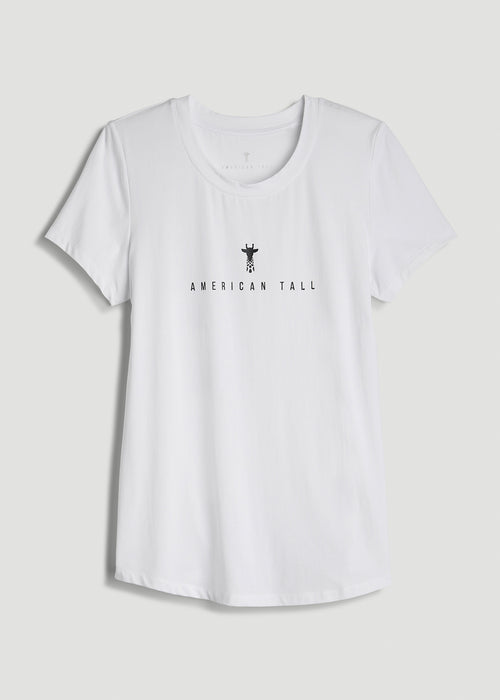 Logo Tee for Tall Women in White