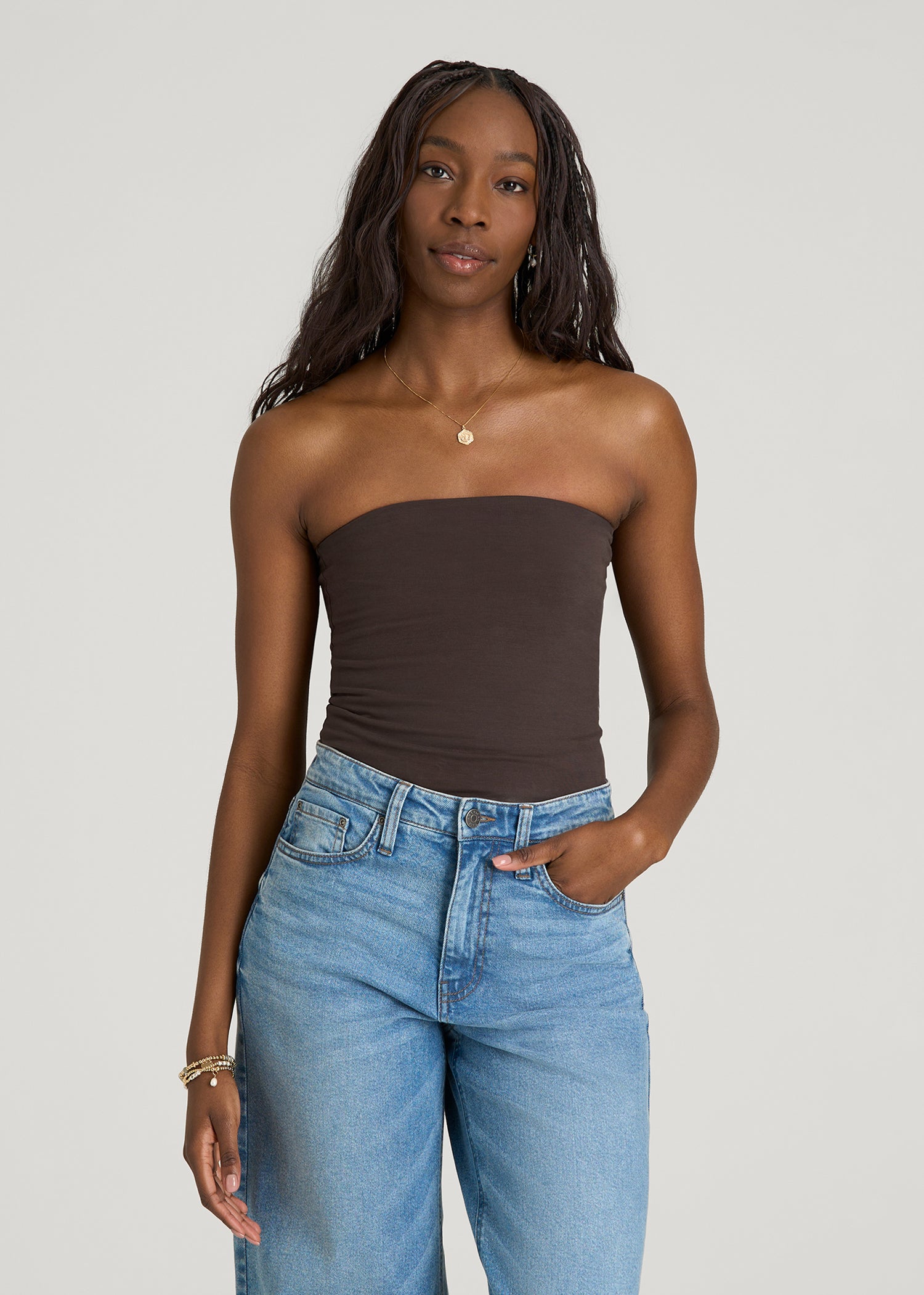 Cotton Blend Tube Top for Tall Women | American Tall