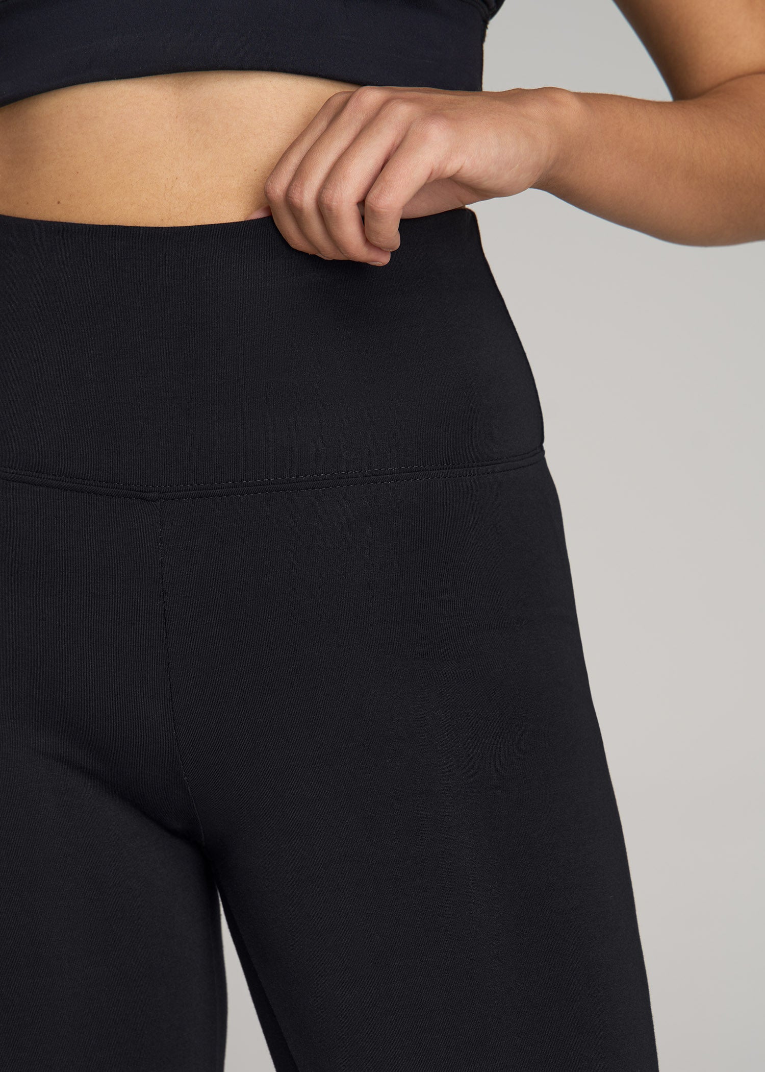 Cotton Flare Leggings for Tall Women in Black