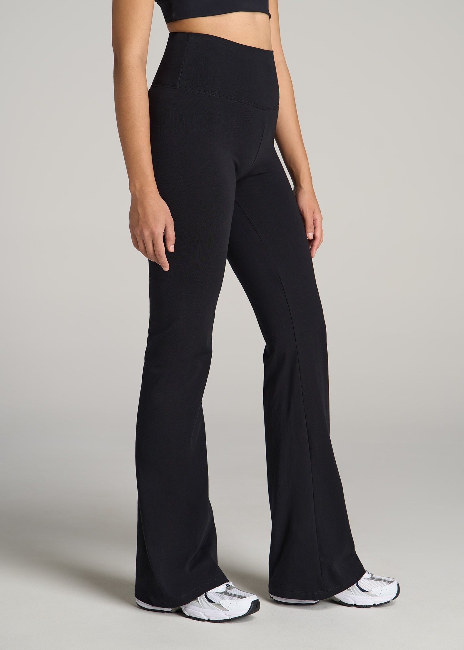Cotton Flare Leggings for Tall Women in Black