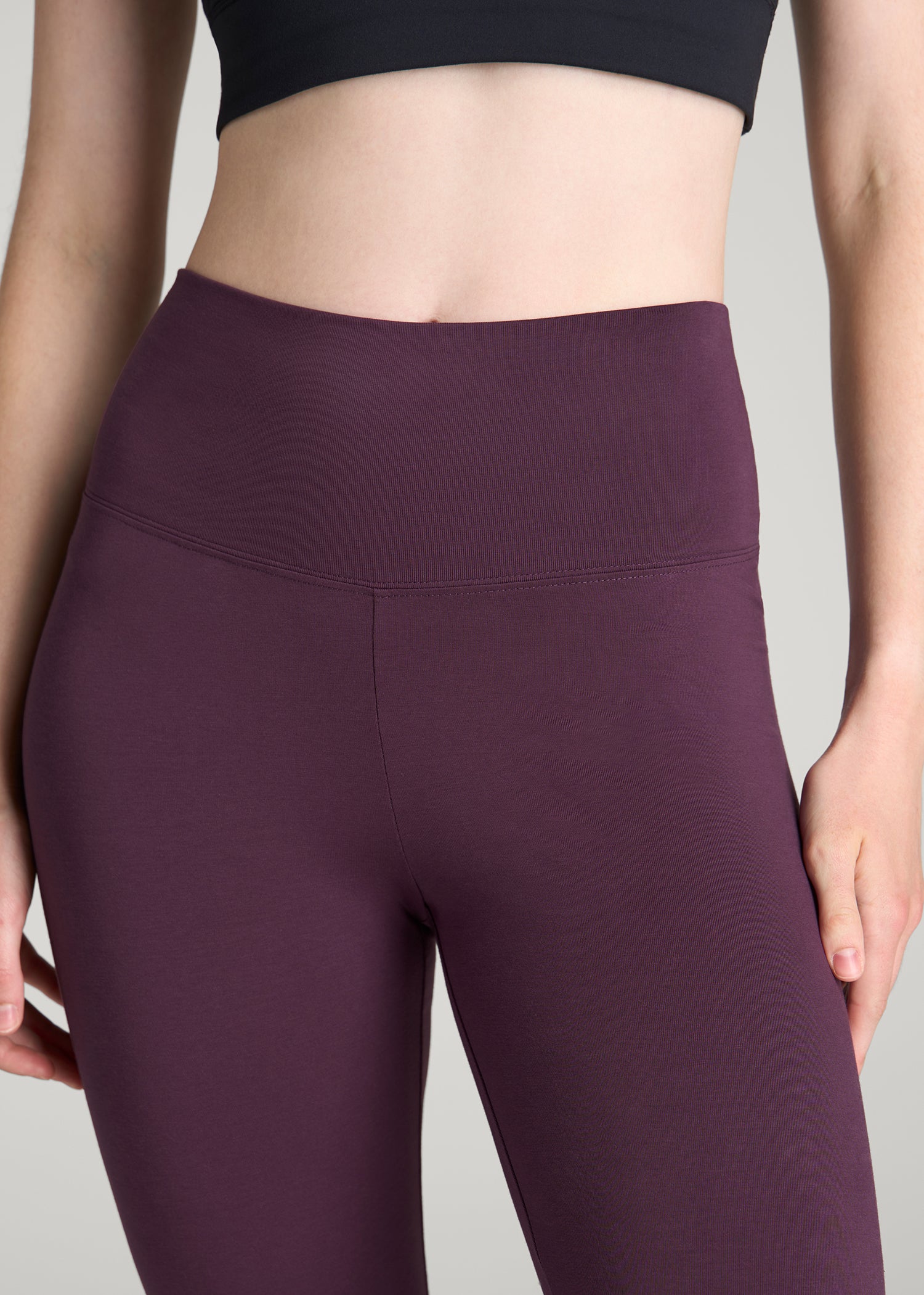 Cotton Leggings for Tall Women in Aubergine