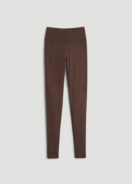 Cotton Leggings for Tall Women in Chocolate