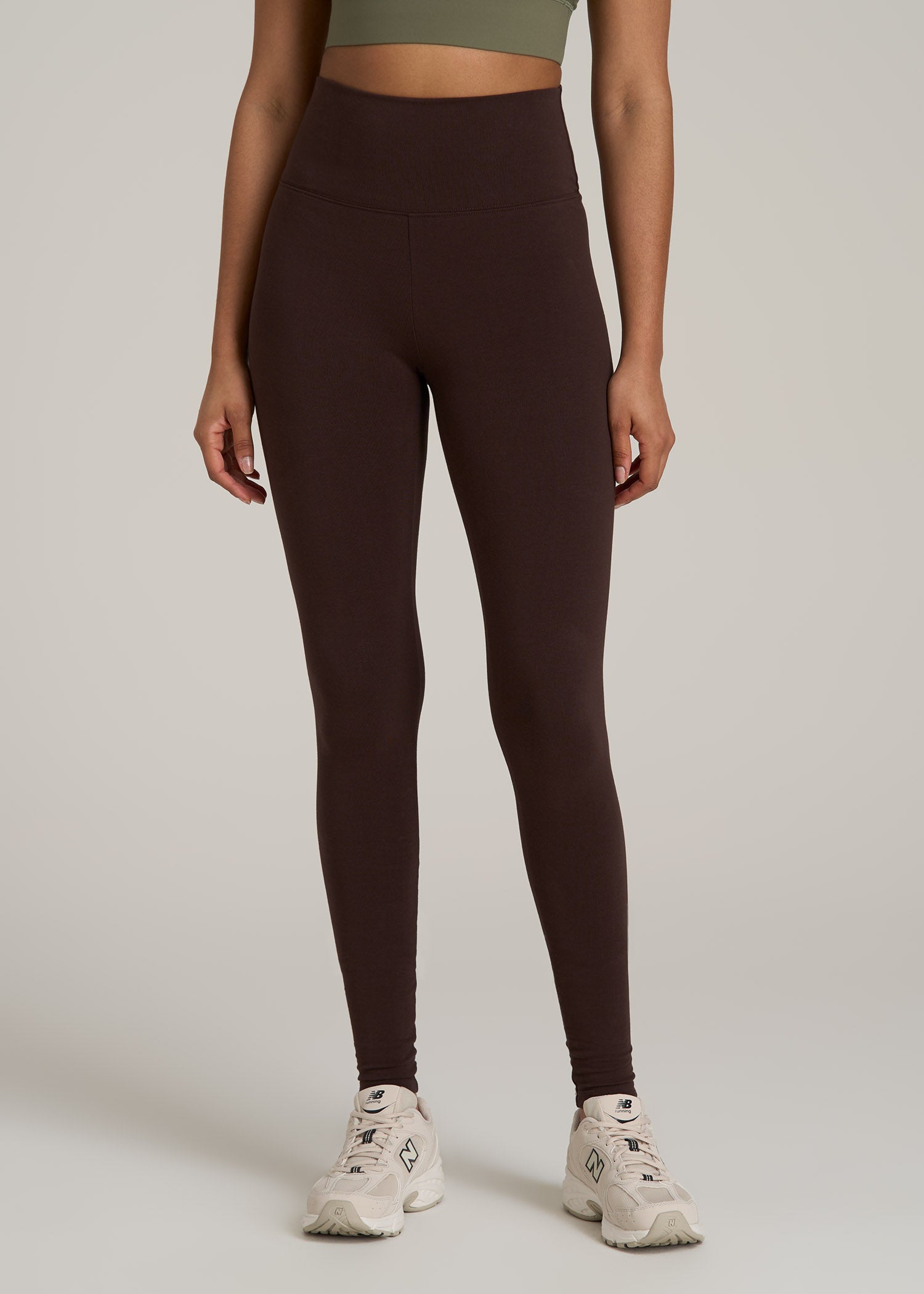 Cotton Leggings for Tall Women in Espresso