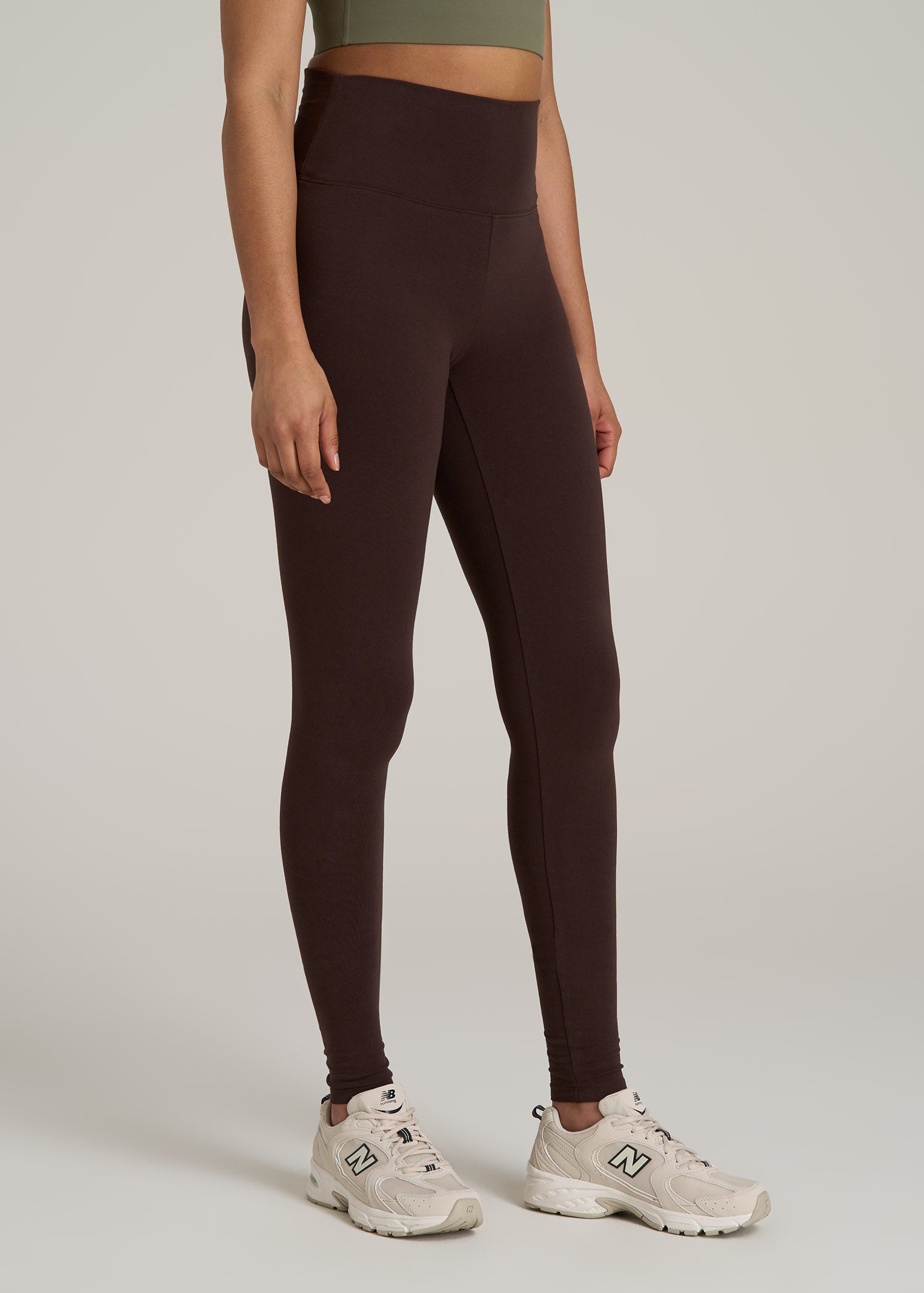 Cotton Leggings for Tall Women in Espresso