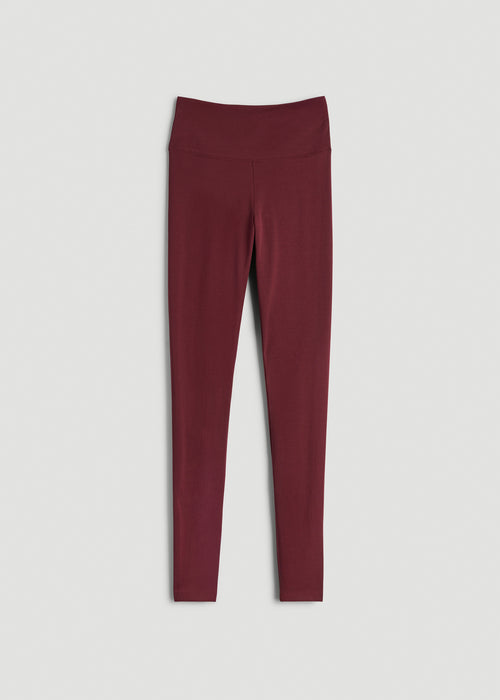 Cotton Leggings for Tall Women in Tawny Port