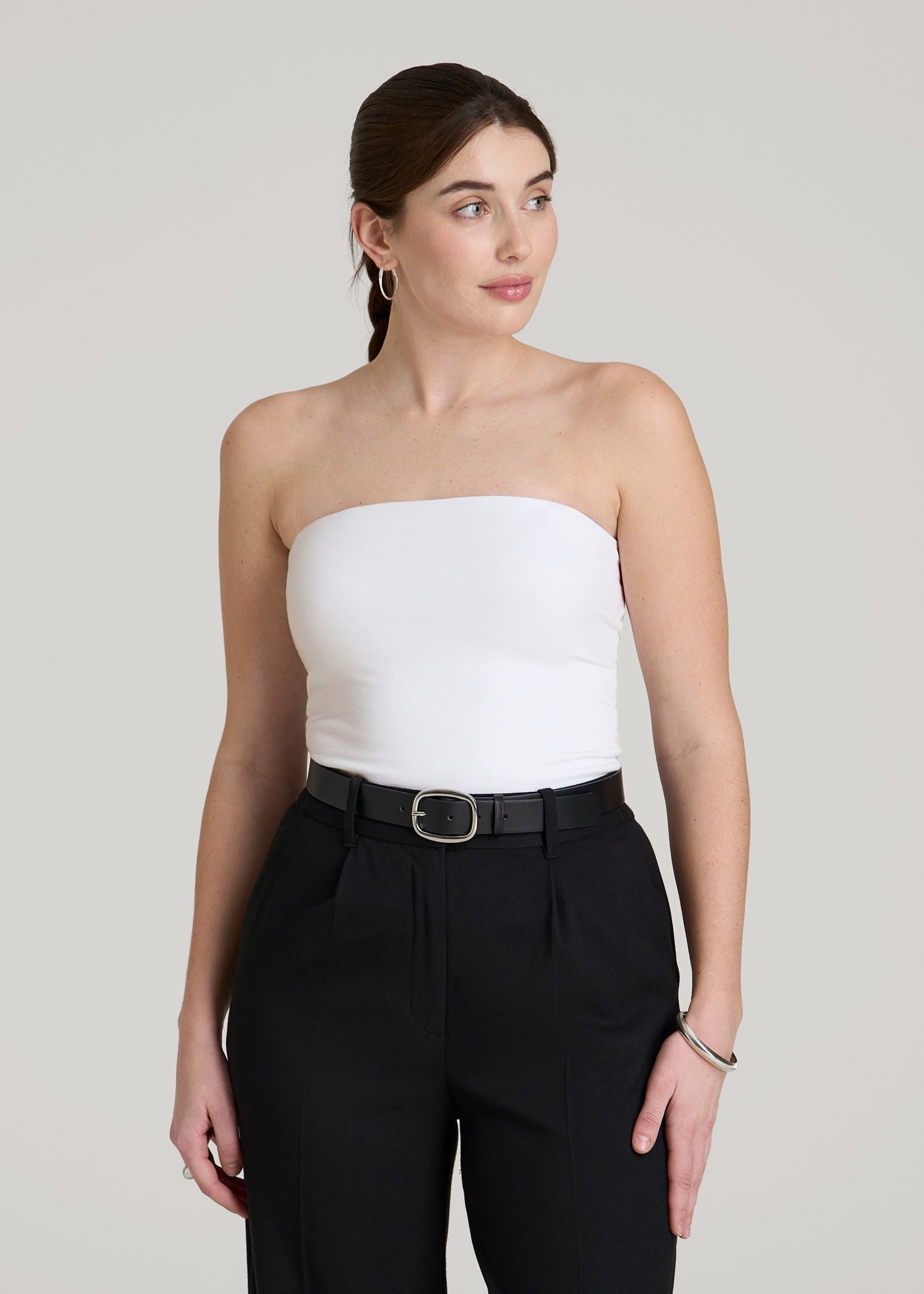 Cotton Tube Top for Tall Women in White M / Tall / White
