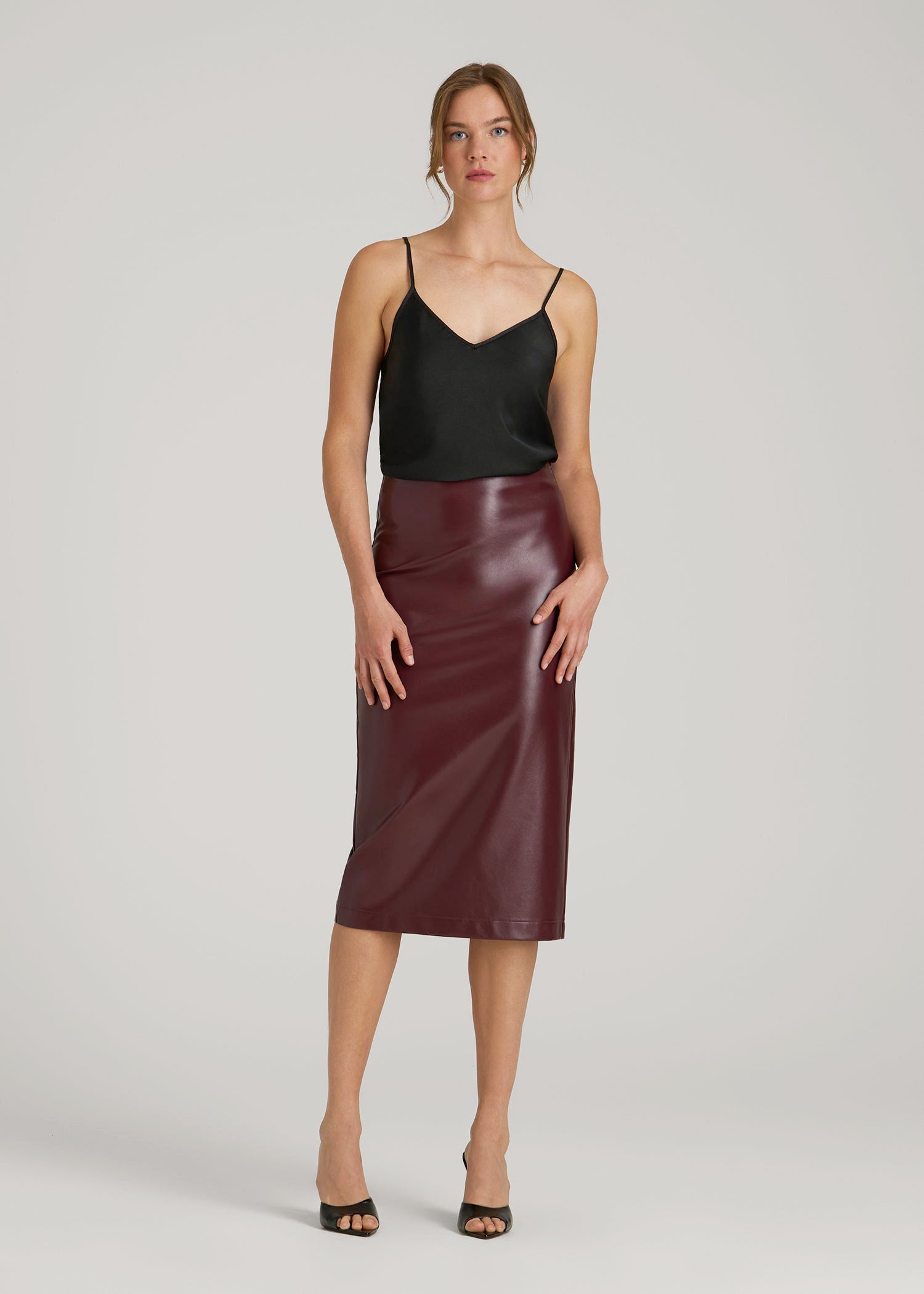 Satin Cami for Tall Women in Black
